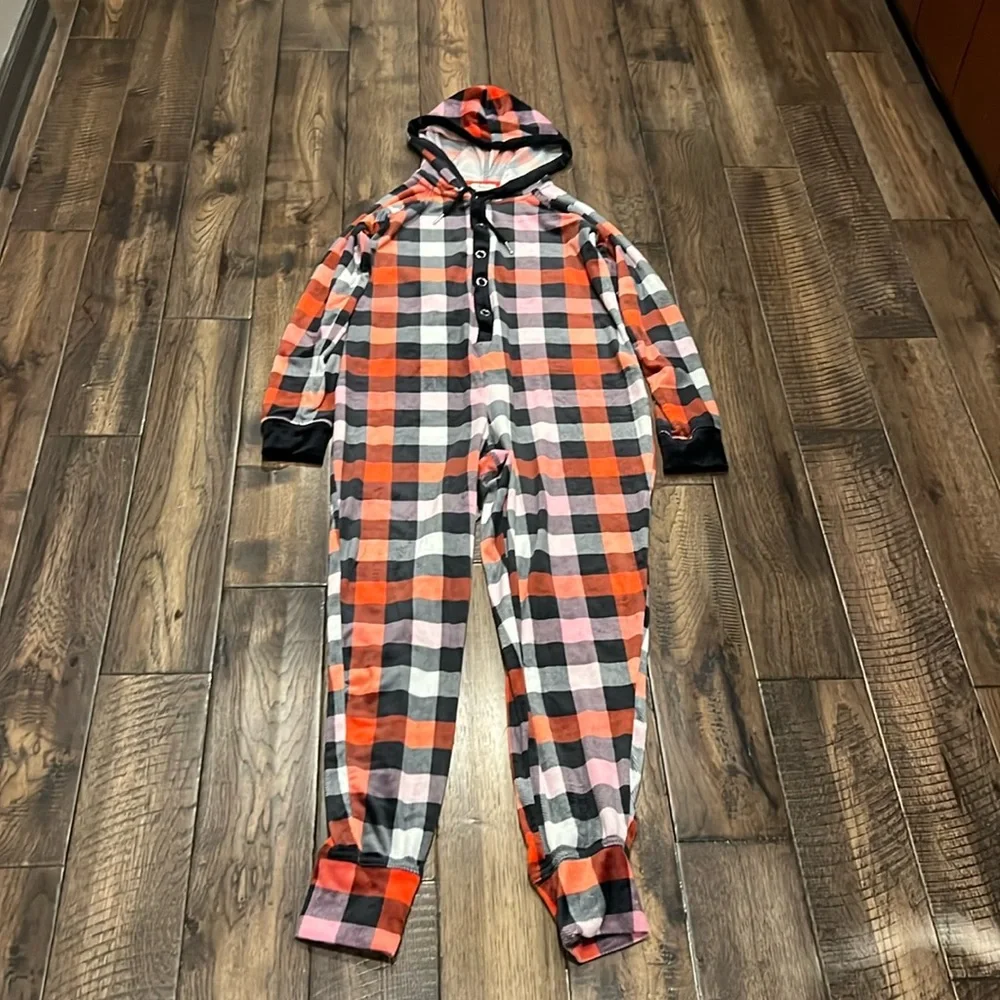 Jenni‎ by Jennifer Moore Hooded Unionsuit Onsie Pajamas Size XS